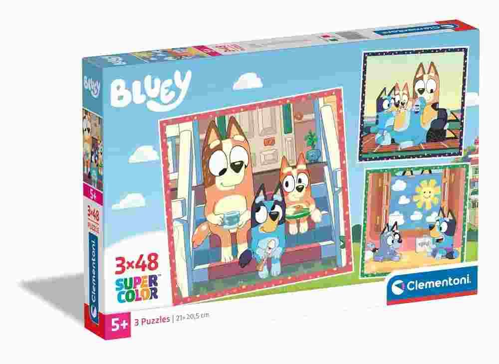 Clementoni - Puzzle 3x48 Square Bluey - 40-99 dielov
