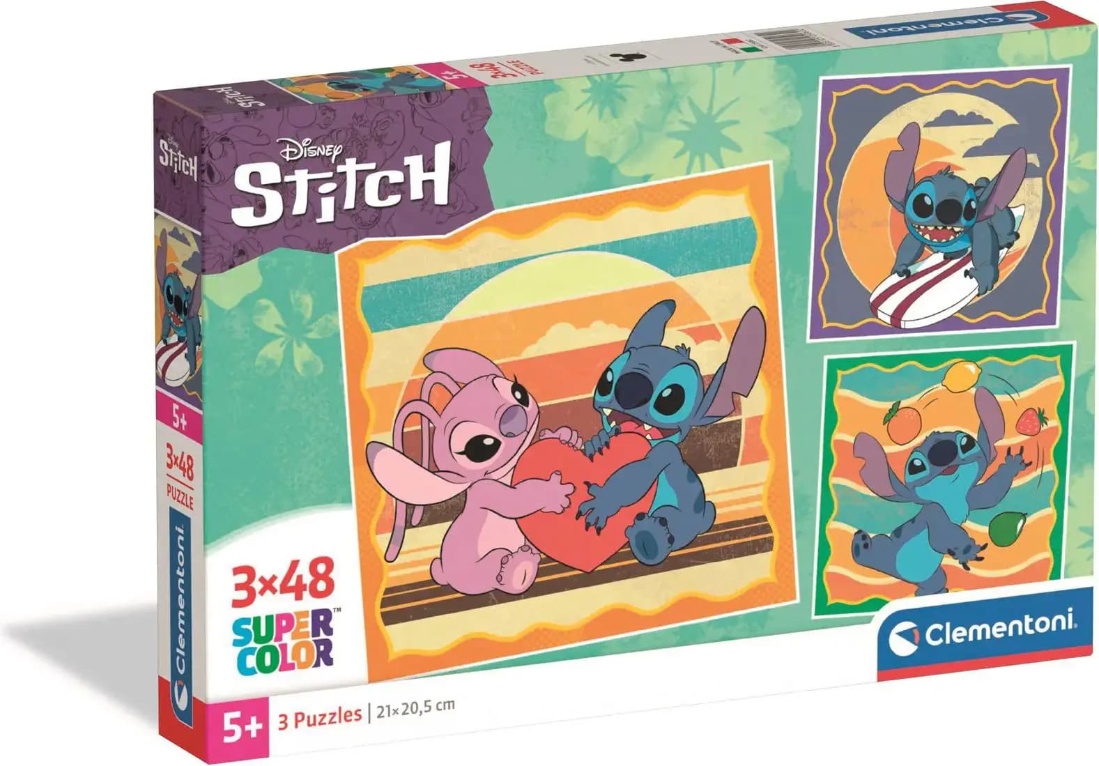 Clementoni - Puzzle 3x48 Stitch - 40-99 dielov