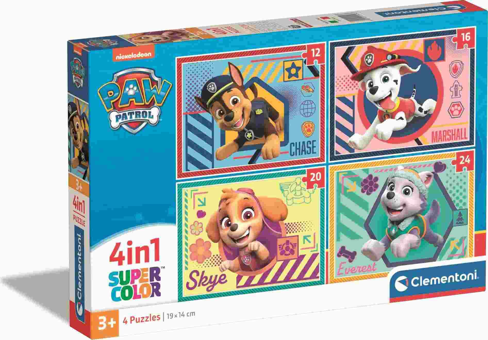 Clementoni - Puzzle 4in1 Paw Patrol - 1-39 dielov
