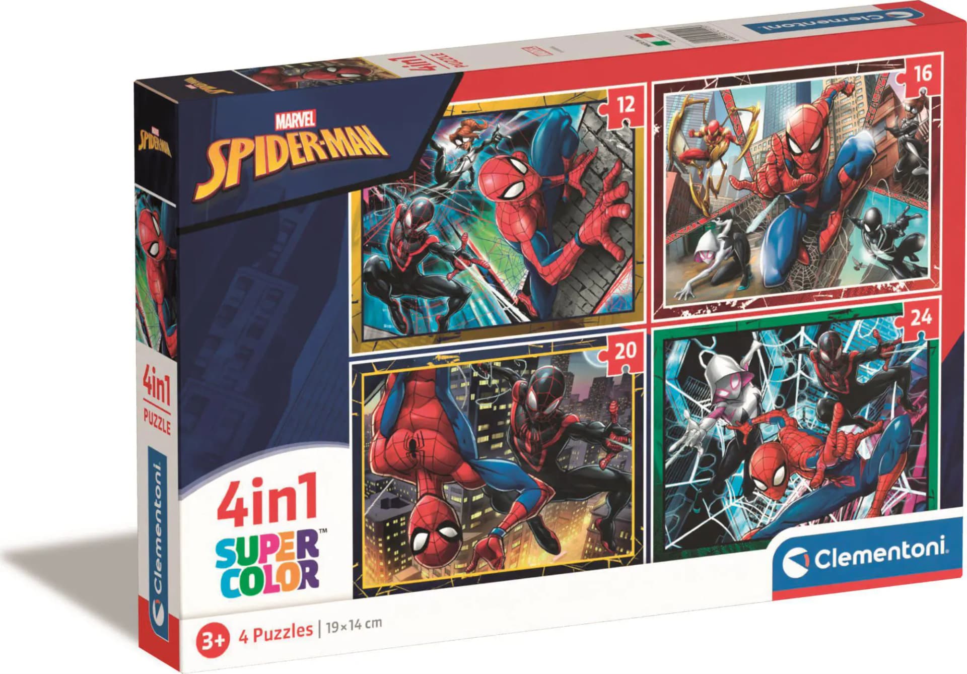 Clementoni - Puzzle 4v1 Spiderman - 1-39 dielov