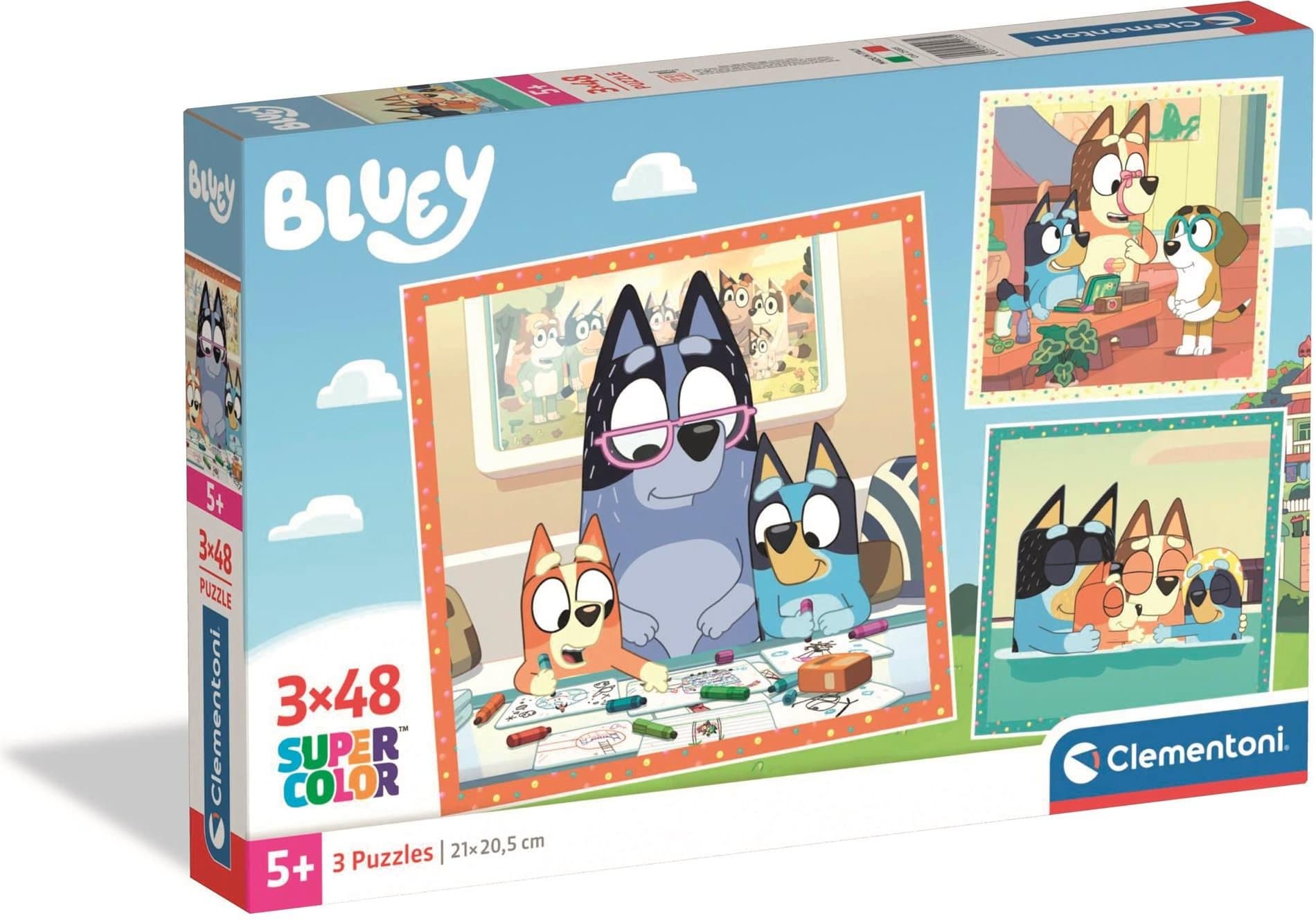 CLEMENTONI Puzzle Bluey 3x48 dílků