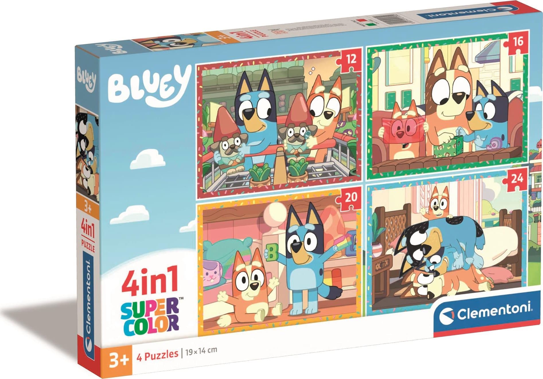 CLEMENTONI Puzzle Bluey 4v1 (12+16+20+24 dílků)