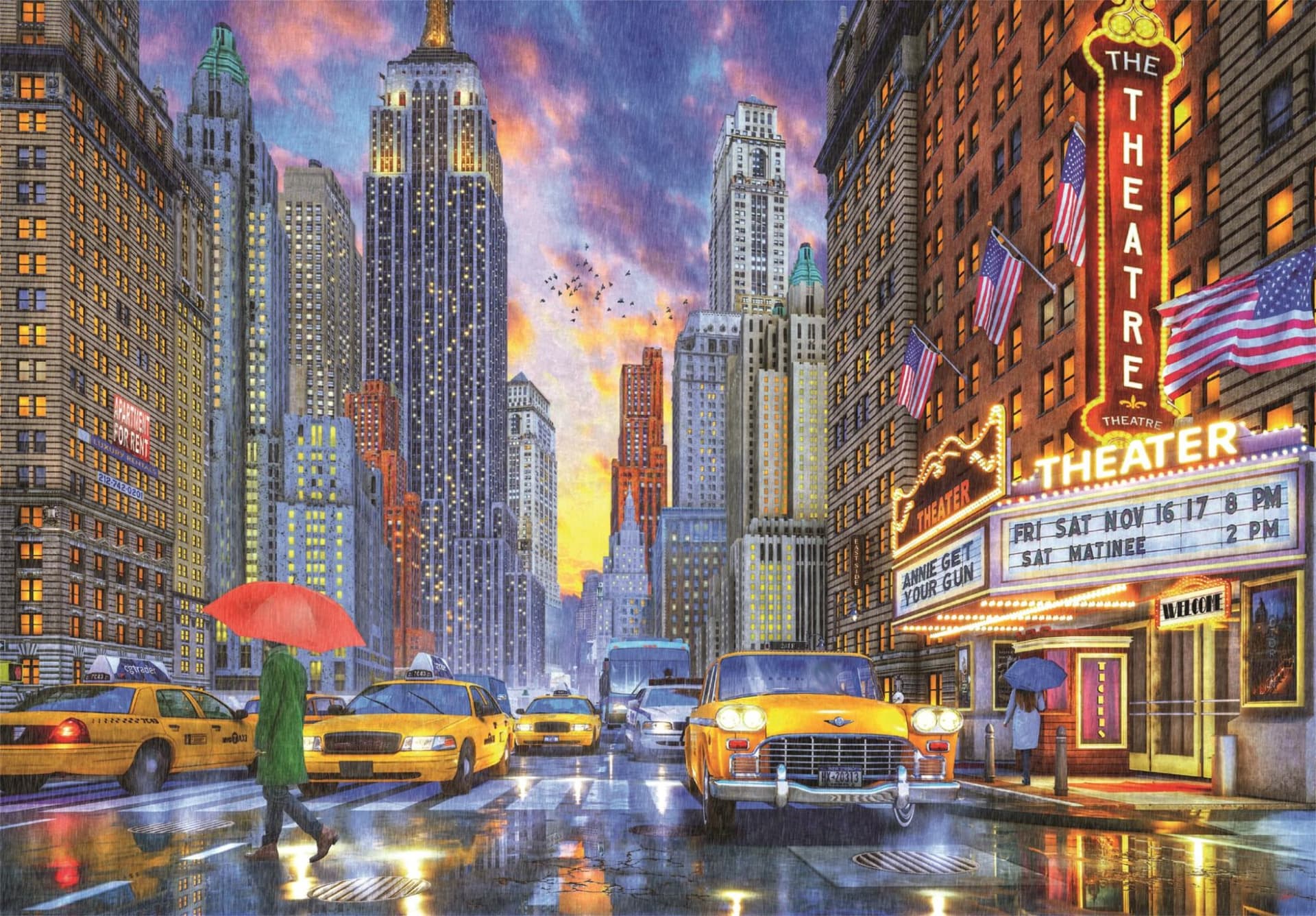 CLEMENTONI Puzzle Děštivý Manhattan 2000 dílků