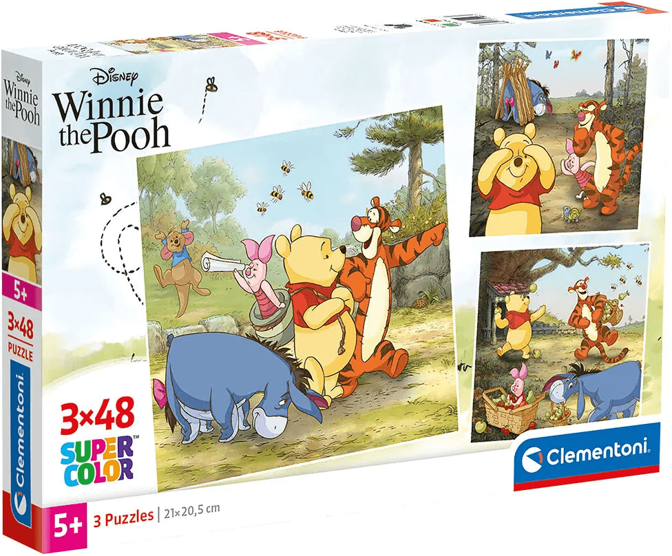 CLEMENTONI Puzzle Medvídek Pú 3x48 dílků