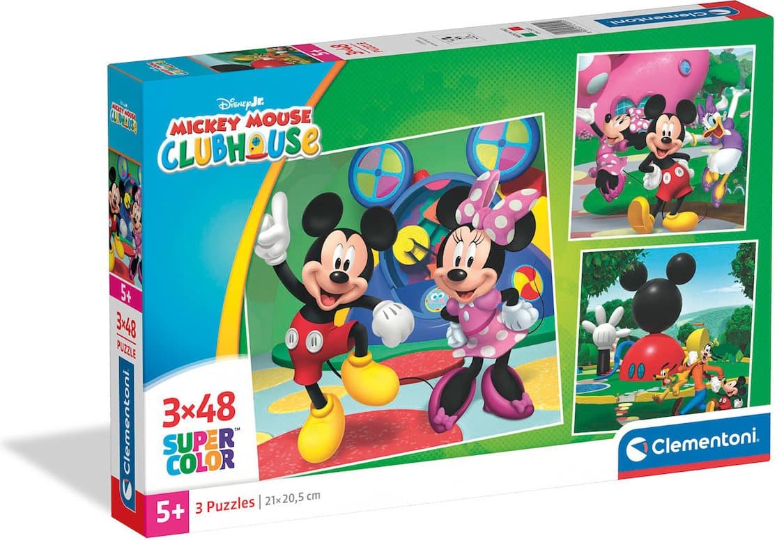 CLEMENTONI Puzzle Mickeyho klubík 3x48 dílků