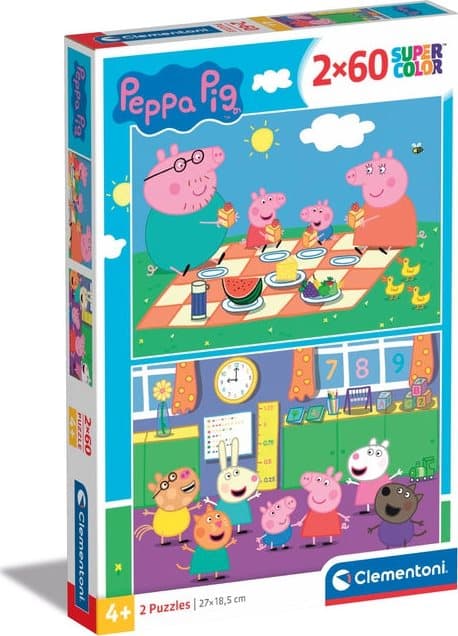 CLEMENTONI Puzzle Prasátko Peppa 2x60 dílků