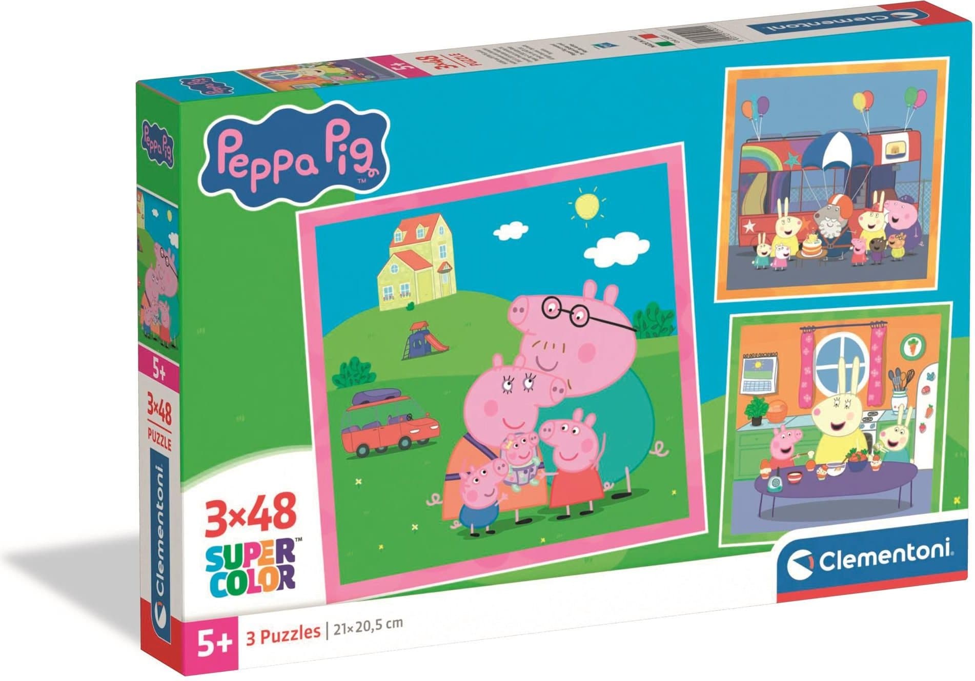 CLEMENTONI Puzzle Prasátko Peppa 3x48 dílků