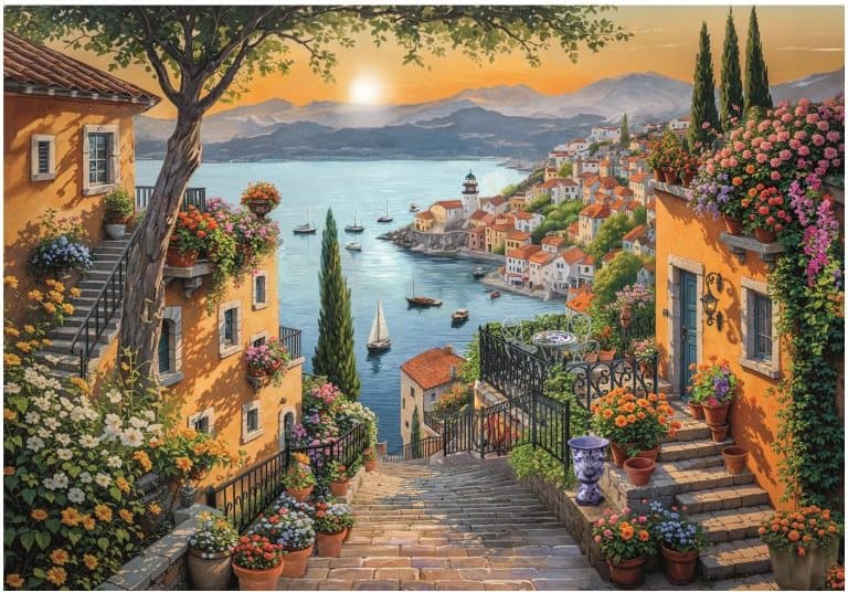CLEMENTONI Puzzle Schody k přístavu 1500 dílků