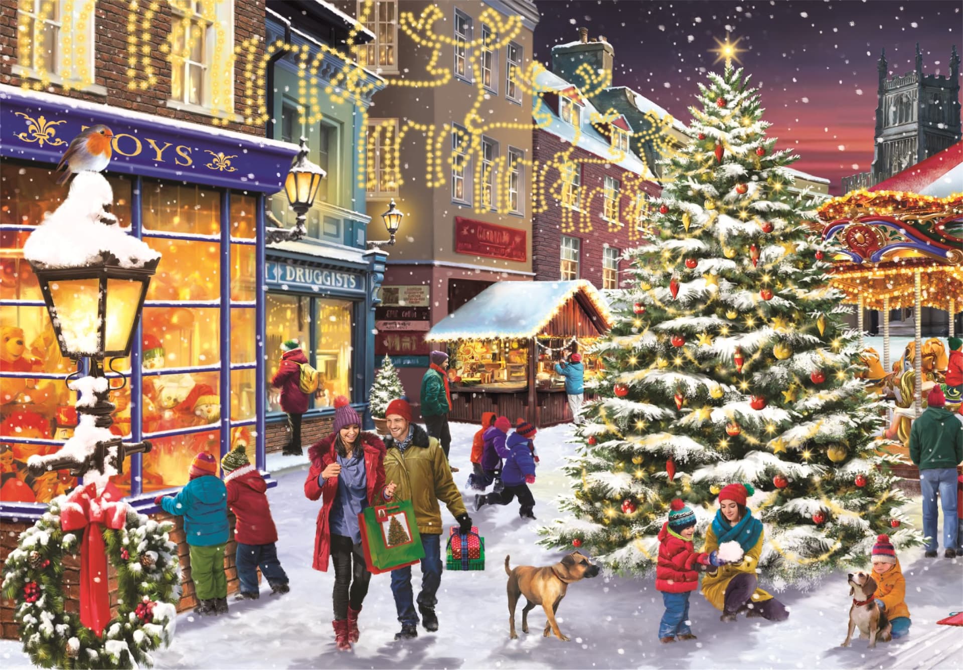 CLEMENTONI Puzzle Vánoční vesnice 1000 dílků