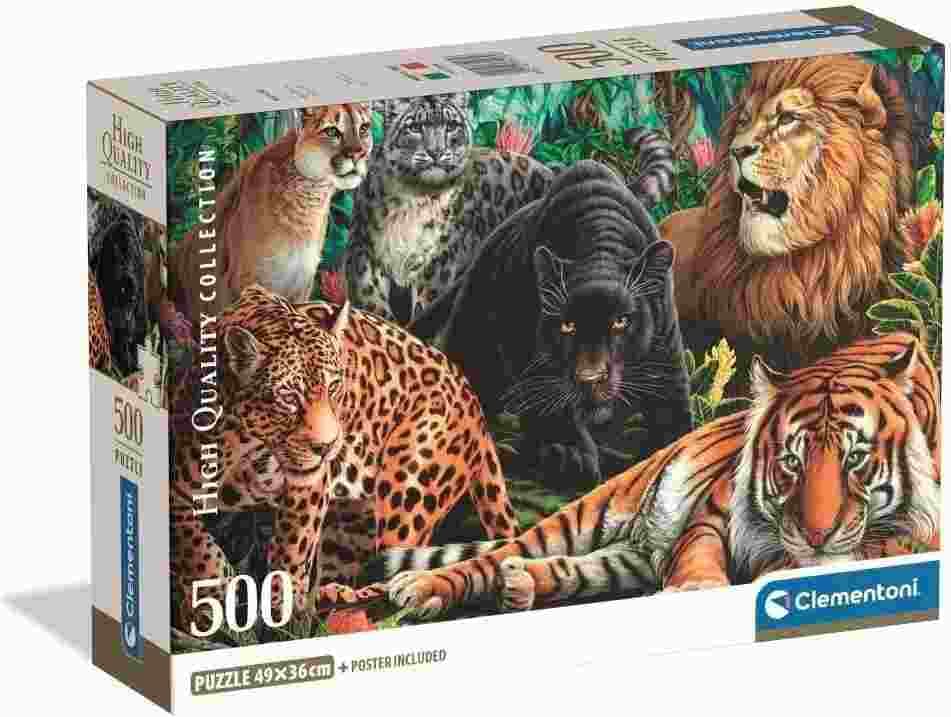 Clementoni - Puzzle Wild Cats - 500 dielov