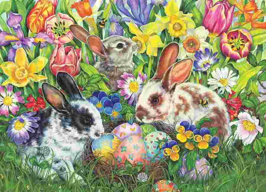 Cobble Hill - Puzzle Easter Bunnies 350 - 350 dielov
