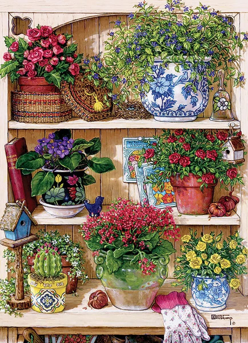 Cobble Hill - Puzzle Flower Cupboard - 500 dielov