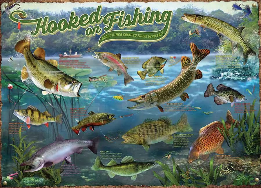 Cobble Hill - Puzzle Hooked on Fishing - 1000 dielov