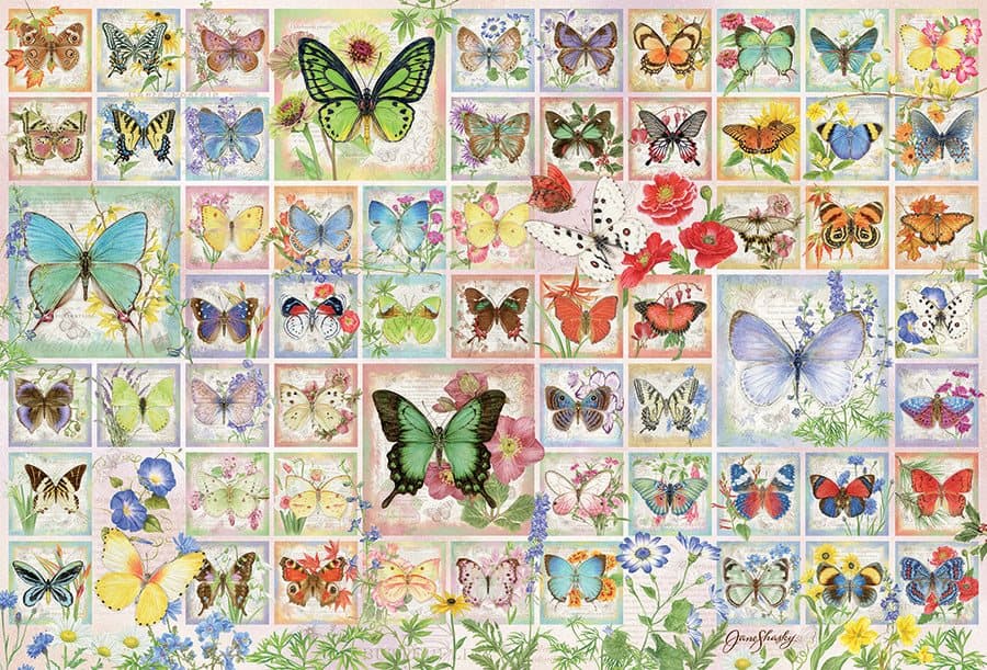 COBBLE HILL Puzzle Motýli a květiny 2000 dílků
