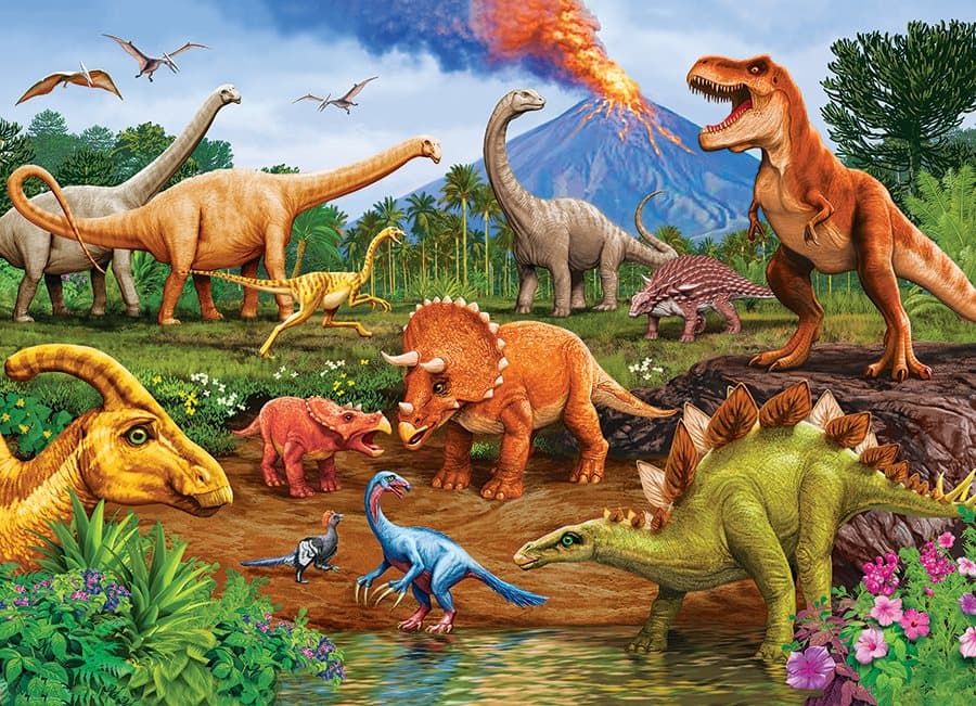 COBBLE HILL Rodinné puzzle Dinosauři 350 dílků