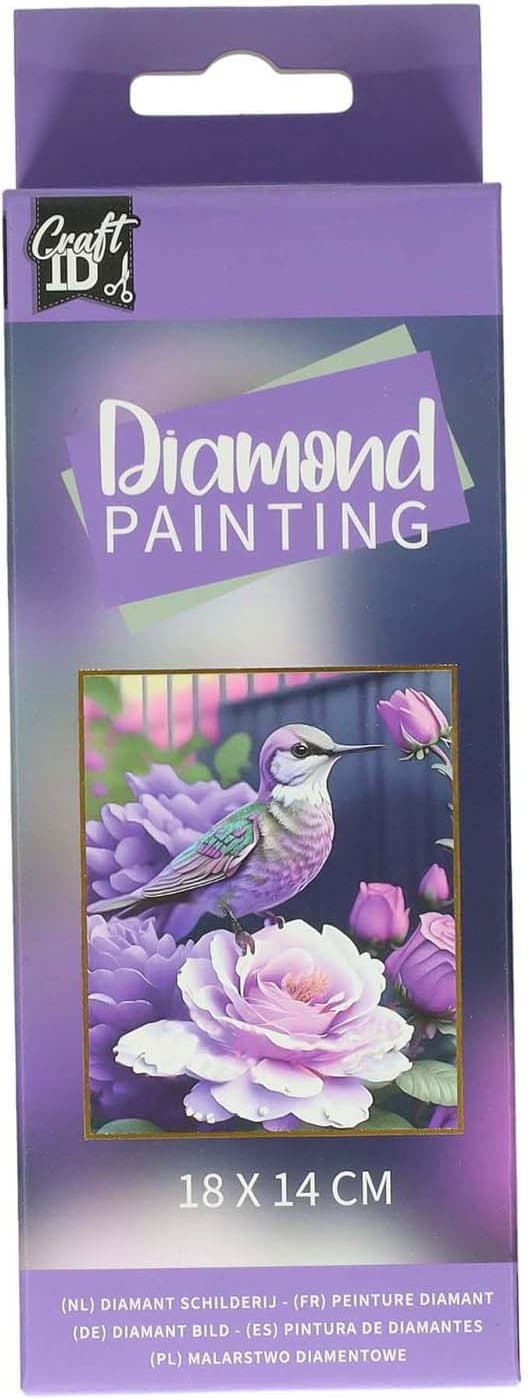 CRAFT ID Diamantové malování Ptáček 14x18cm