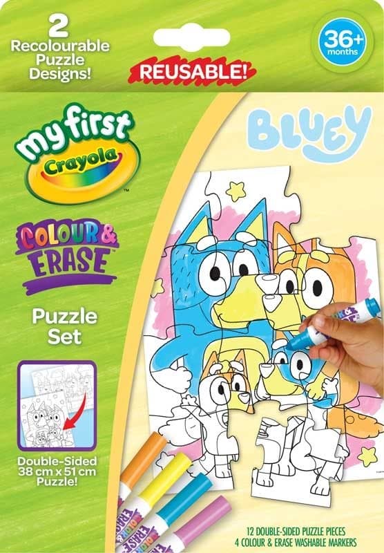 CRAYOLA Vybarvovací puzzle Bluey 12 dílků