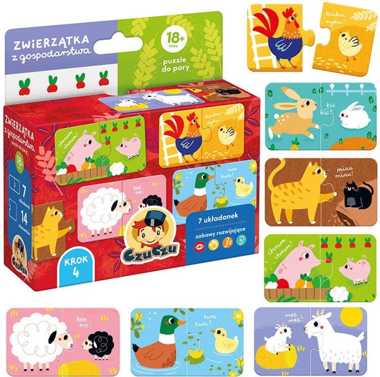 CZUCZU Puzzle dvojice Zvířátka 7x2 dílky