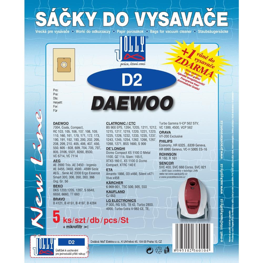 D 2 Vrecko do vysávača JOLLY