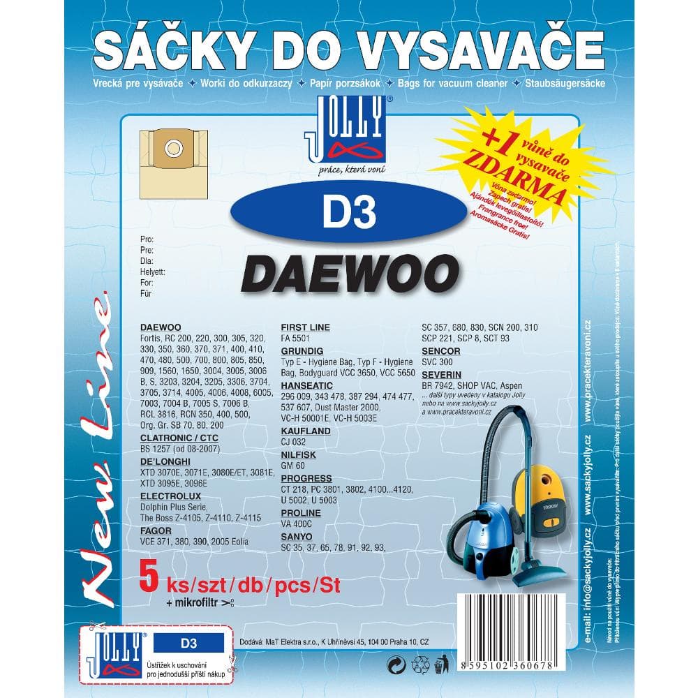 D 3 Vrecko do vysávača JOLLY