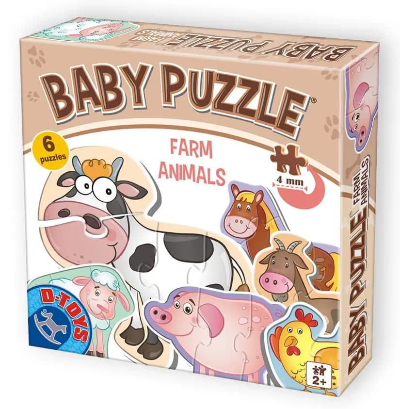 D-Toys - Puzzle 6in1 Farm animals - 1-39 dielov