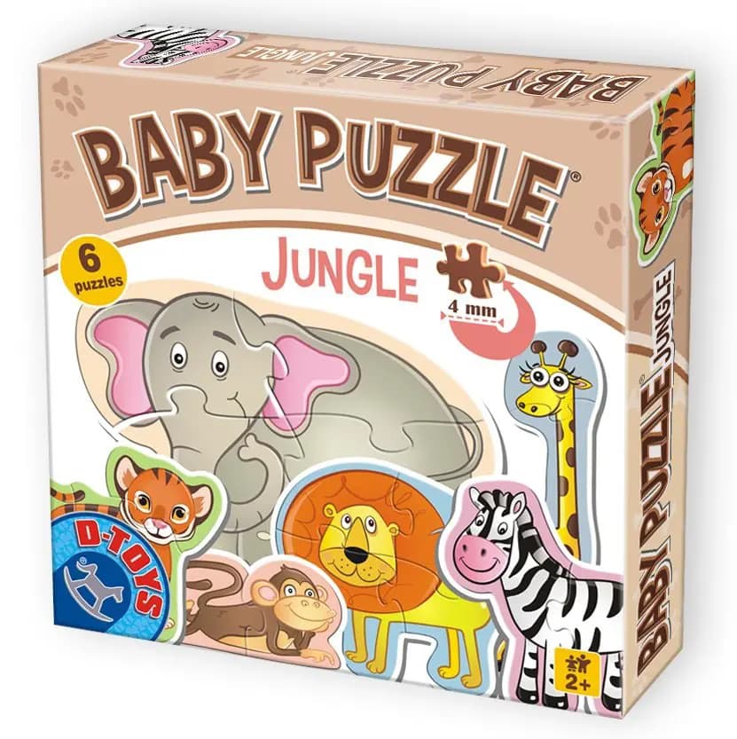 D-Toys - Puzzle 6in1 Jungle Animals - 1-39 dielov