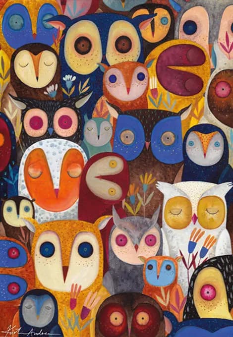 D-Toys - Puzzle Andrea Kürti: Owls - 1000 dielov