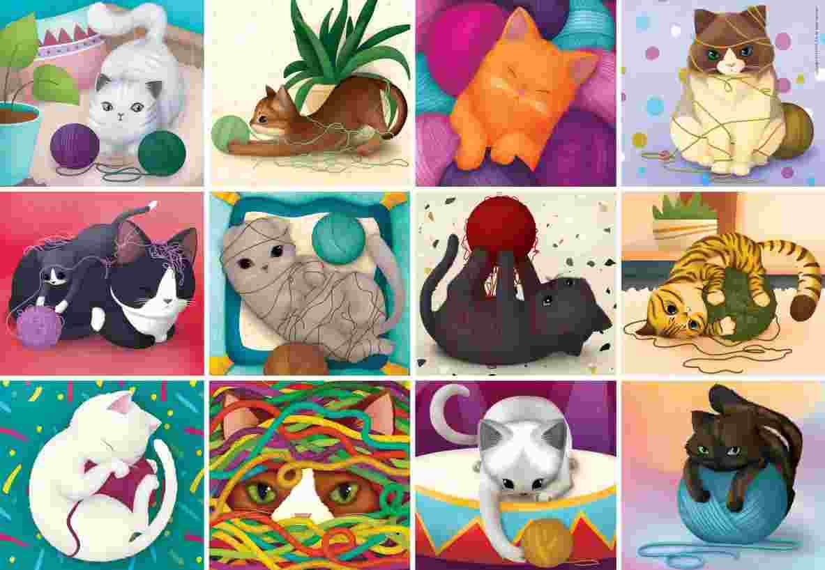 D-Toys - Puzzle Cats with Threads - 1000 dielov