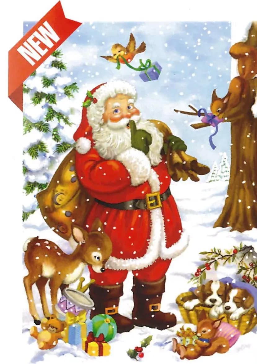 D-Toys - Puzzle Santa and animals - 40-99 dielov