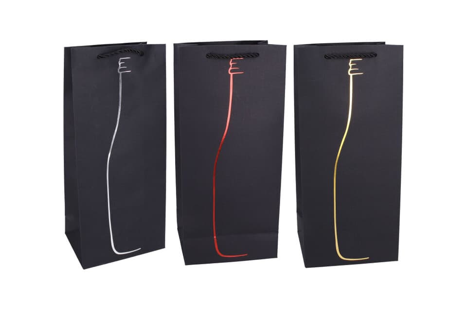 Darčeková taška na fľašu 17x9x35cm - červená