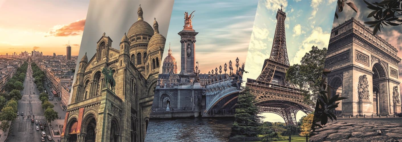 DINO Panoramatické puzzle Paříž koláž 2000 dílků