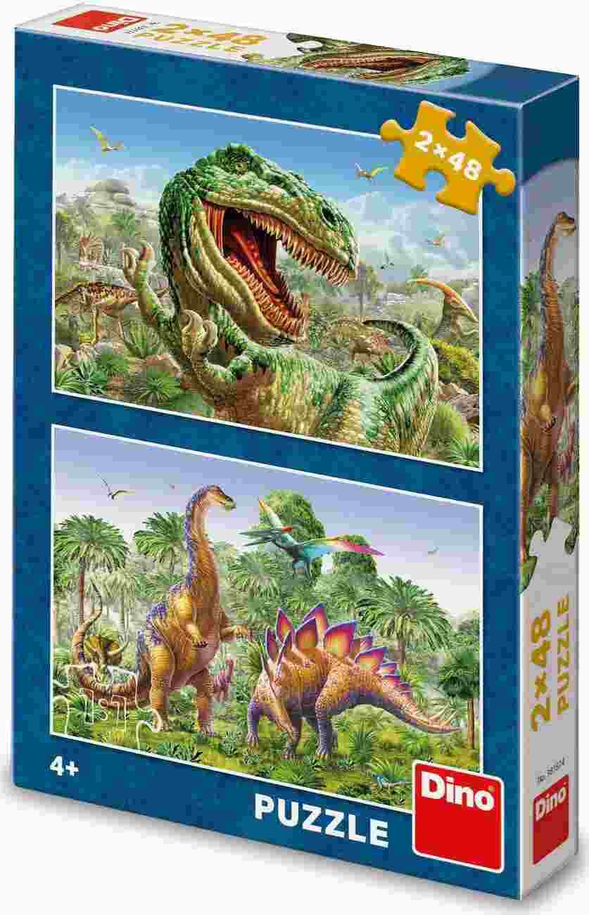 Dino - Puzzle 2x48 Dinosaur fight - 40-99 dielov