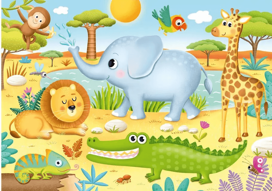 DINO Puzzle Africká zvířátka XL 15 dílků