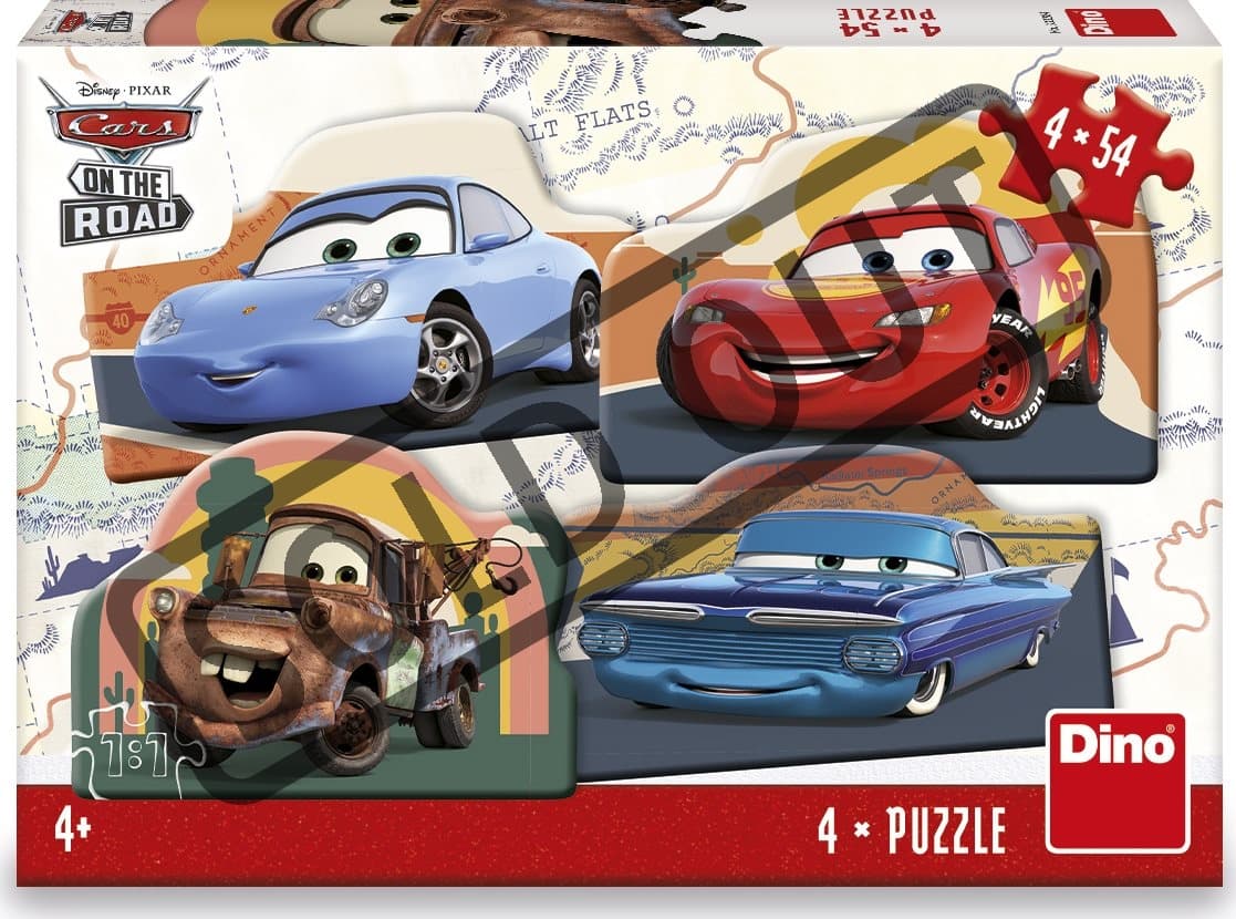 DINO Puzzle Cars: Na cestě 4x54 dílků