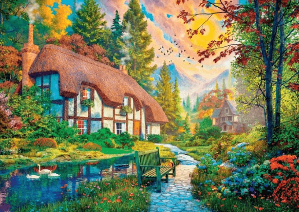 DINO Puzzle Domek u řeky 2000 dílků