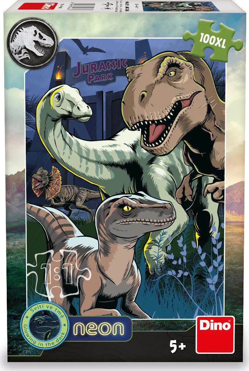 Dino - Puzzle Jurassic Park - neon - 100 dielov