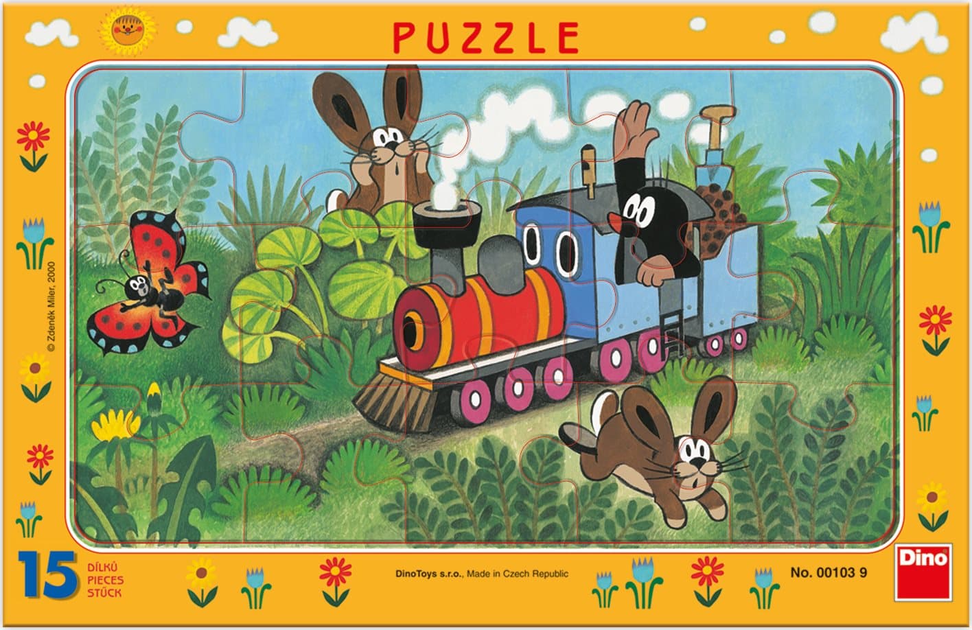 DINO Puzzle Krtek a lokomotiva 15 dílků