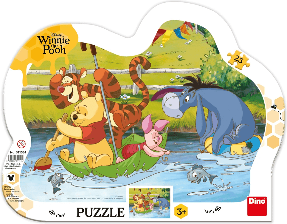 DINO Puzzle Medvídek Pú na plavbě 25 dílků