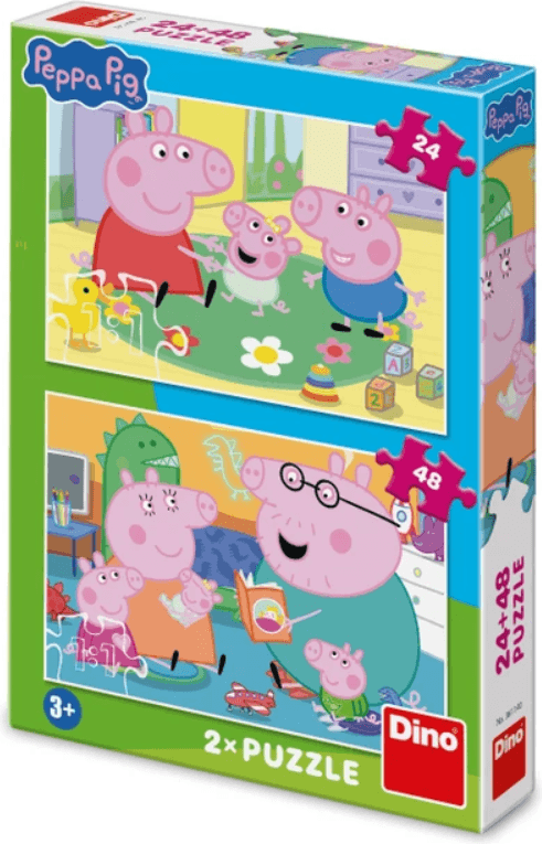 DINO Puzzle Prasátko Peppa: Domov 24+48 dílků