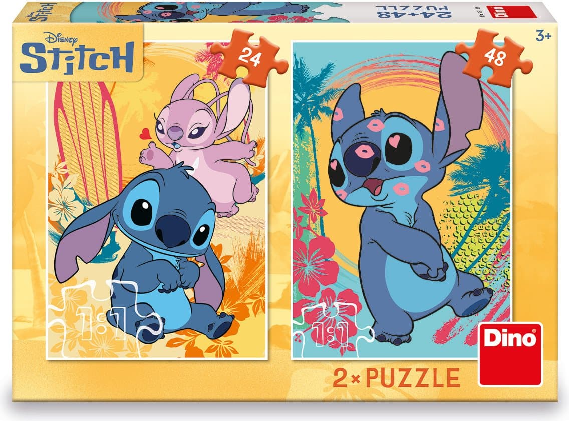 DINO Puzzle Zamilovaný Stitch 24+48 dílků
