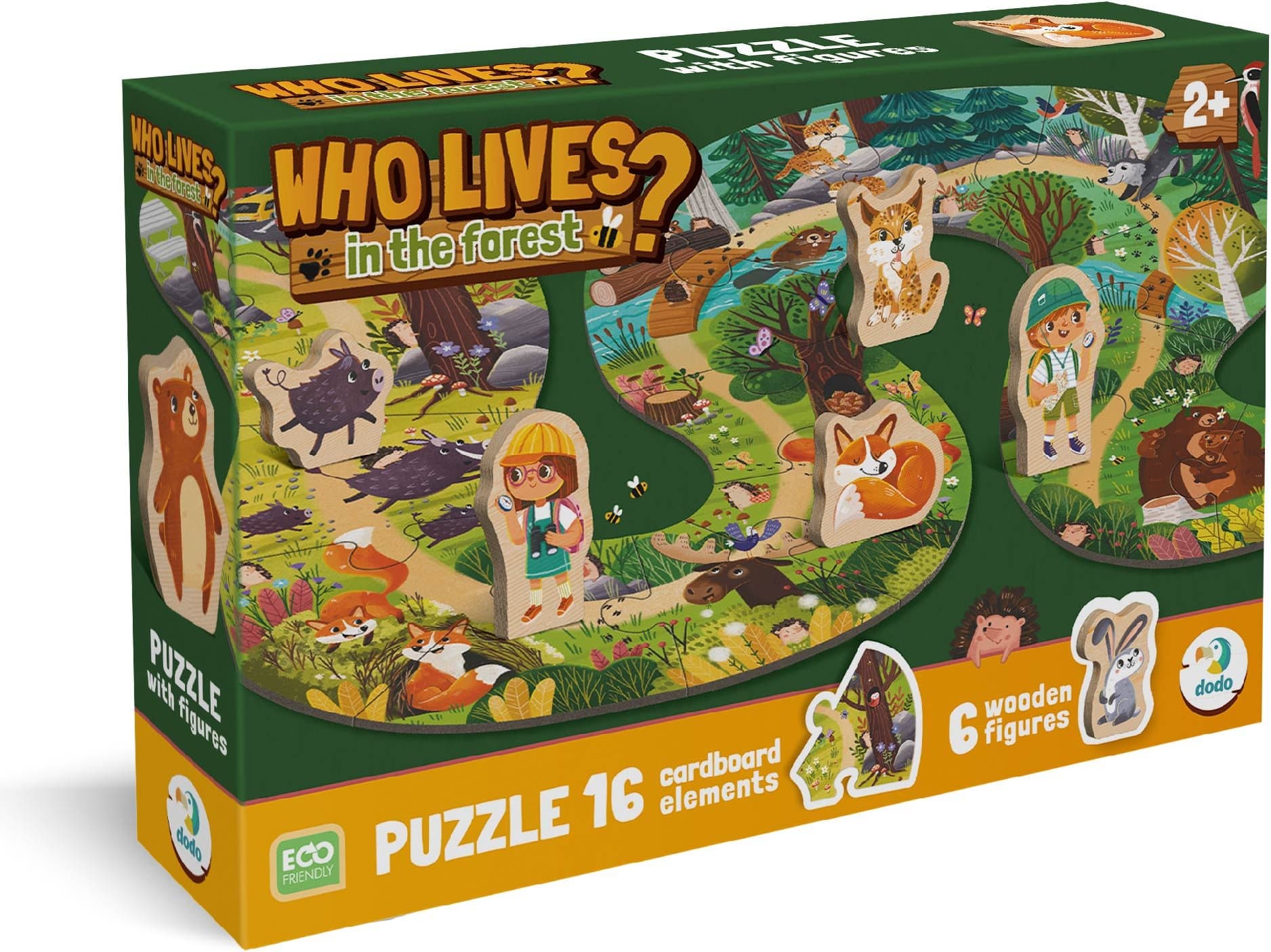 DODO Puzzle Kdo žije v lese? 16 dílků