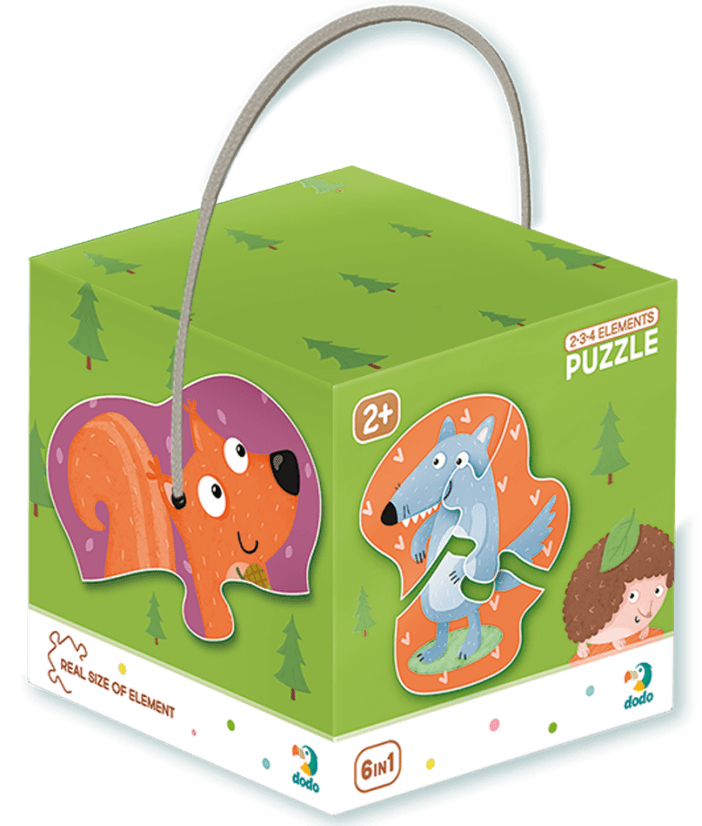 DODO Puzzle Zvířátka v lese 6v1 (2,3,4 dílky)