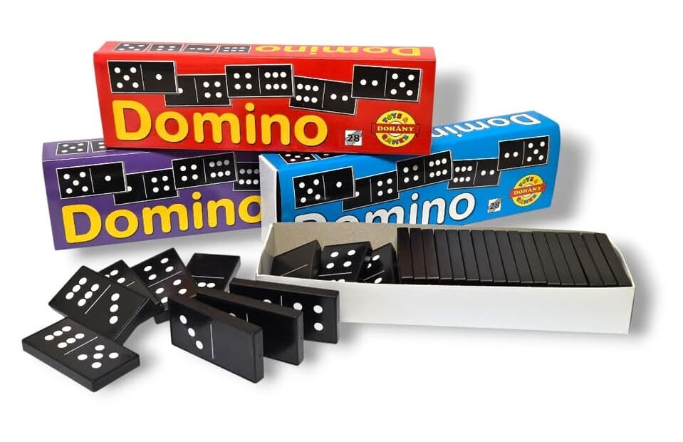 Domino obrázkové 28ks - červená