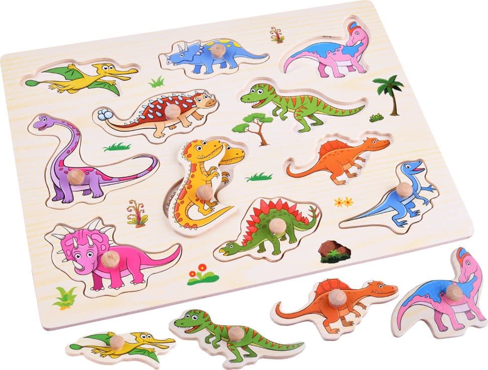 Dřevěná vkládačka Dinosauři