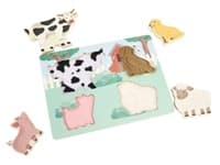Dřevěné dotykové vkládací puzzle pro děti - Farma
