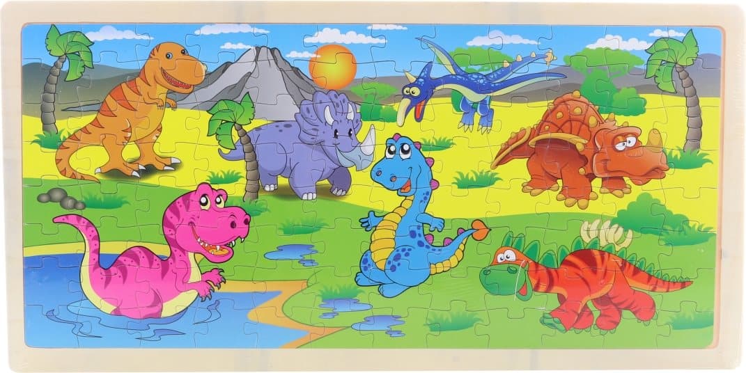 Dřevěné puzzle Dinosauři 96 dílků