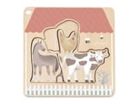 Dřevěné puzzle vícevrstvé - Farma se zvířátky
