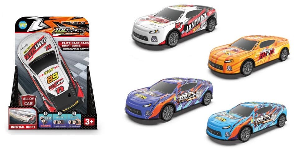 Driftovacie autíčko na zotrvačník kov 17cm - modrá