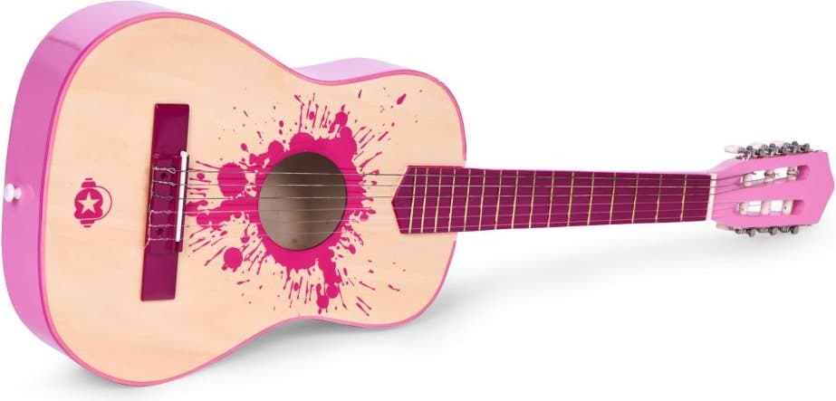 ECOTOYS Dětská kytara růžová 76 cm