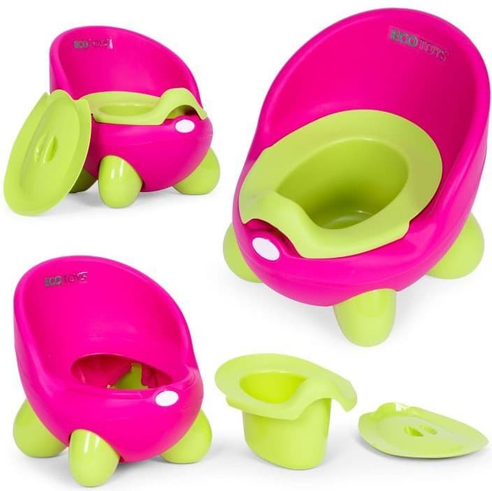 ECOTOYS Dětský nočník Růžovo-zelený